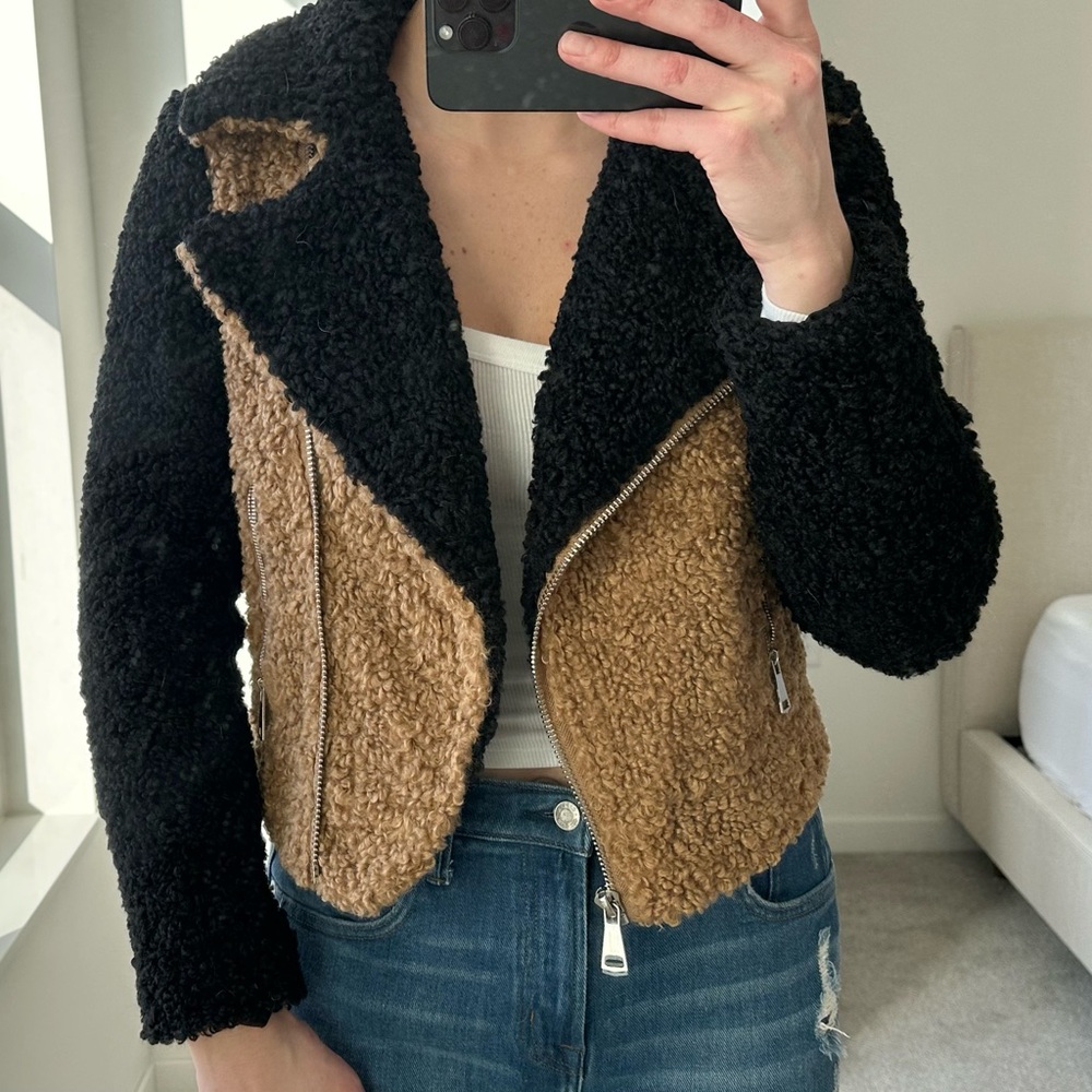 Nine West Black and Tan Teddy Jacket
